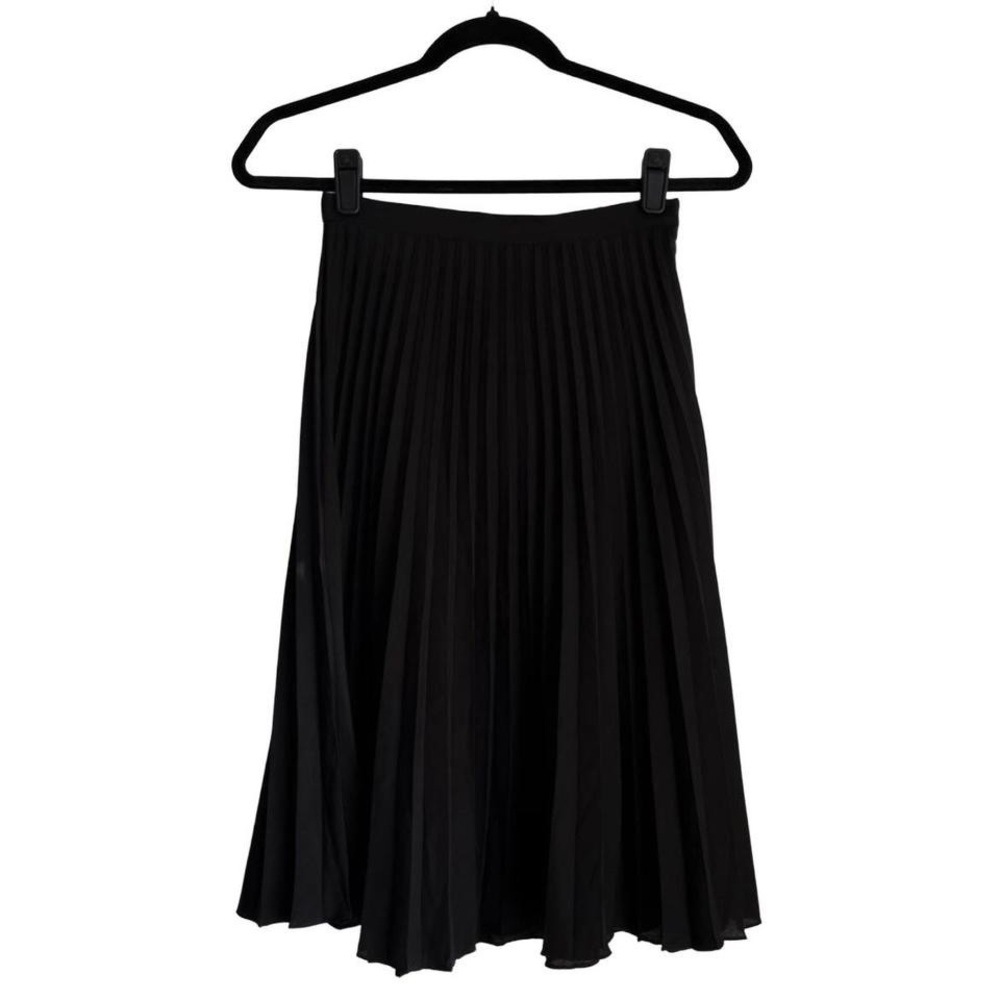 MICHAEL KORS Black Pleated Midi Skirt XS dark academia minimalist quiet luxury
